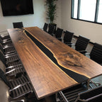 Boardroom table large table for 14 seaters conference table in black walnut custom made 12 foot - MOOKA FURNITURE