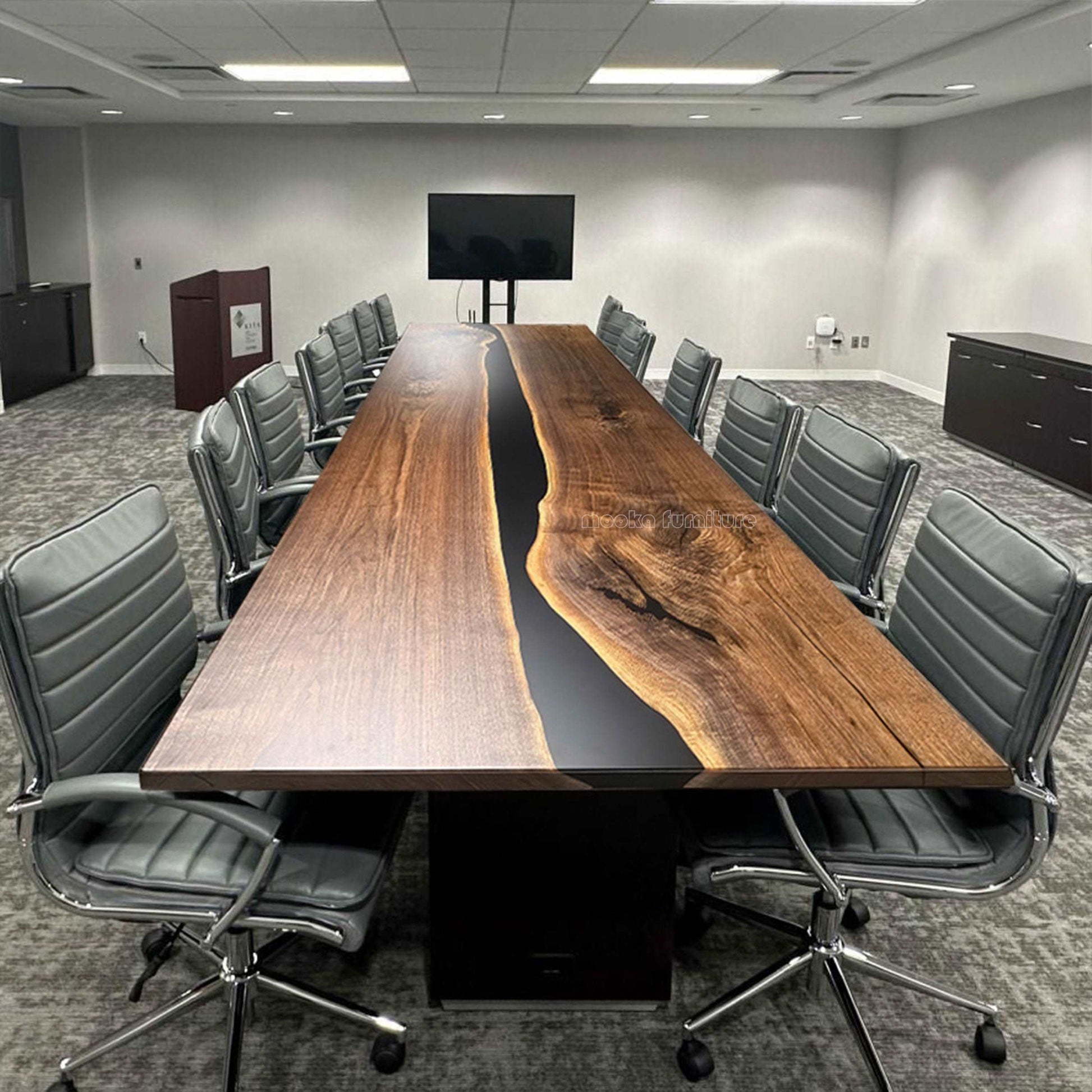 Boardroom table large table for 14 seaters conference table in black walnut custom made 12 foot