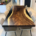 One-piece natural wood big size dining table for 8-10 people - MOOKA FURNITURE