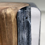 Burned wood epoxy stump stool nightstand home decorate - MOOKA FURNITURE