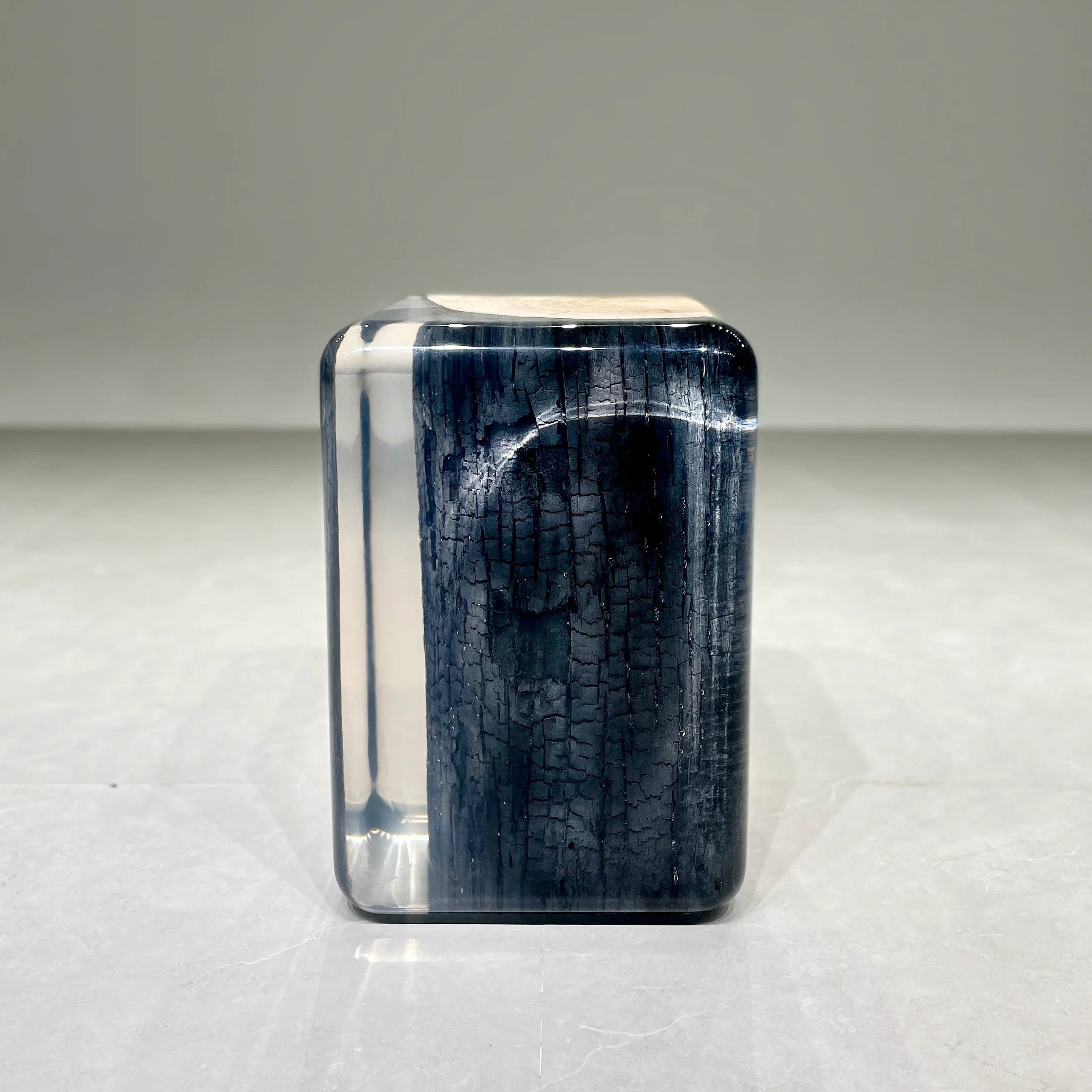 Burned wood resin stump stool end table home decorate - MOOKA FURNITURE