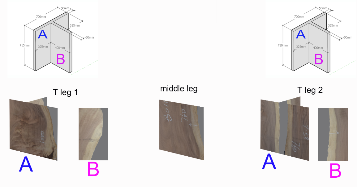 Custom made matching legs in same model as attached photo to Olga Aldrich