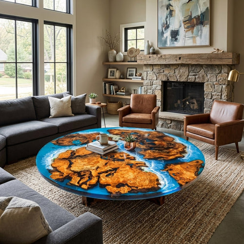 "Ocean's Embrace " Coffee table Art Table