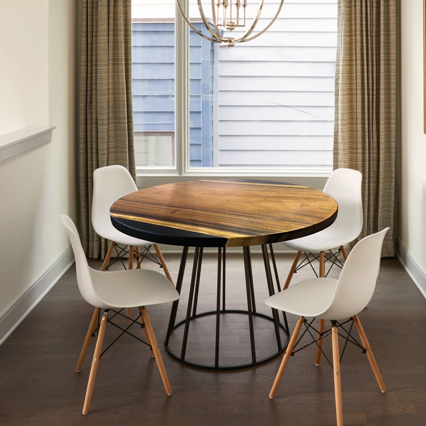 Breakfast nook round dining table in 42“ for 4 people