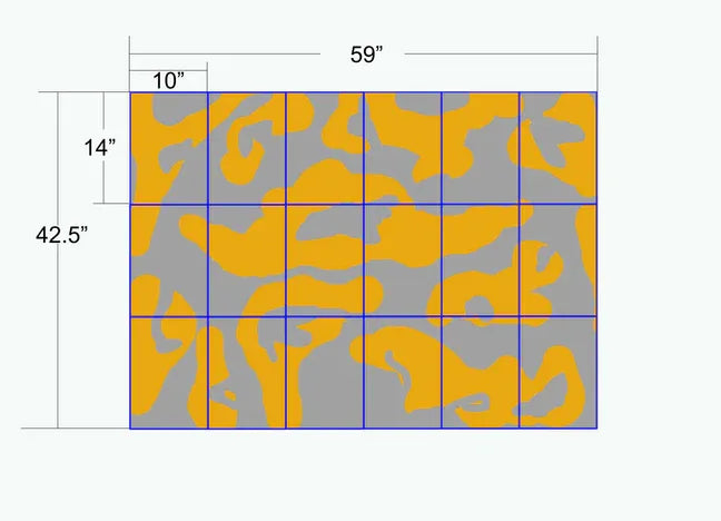 Custom made Set of 18 wood and transparent grey epoxy river Wall Art live edge Wall Decor for Mark Fischer - MOOKA FURNITURE