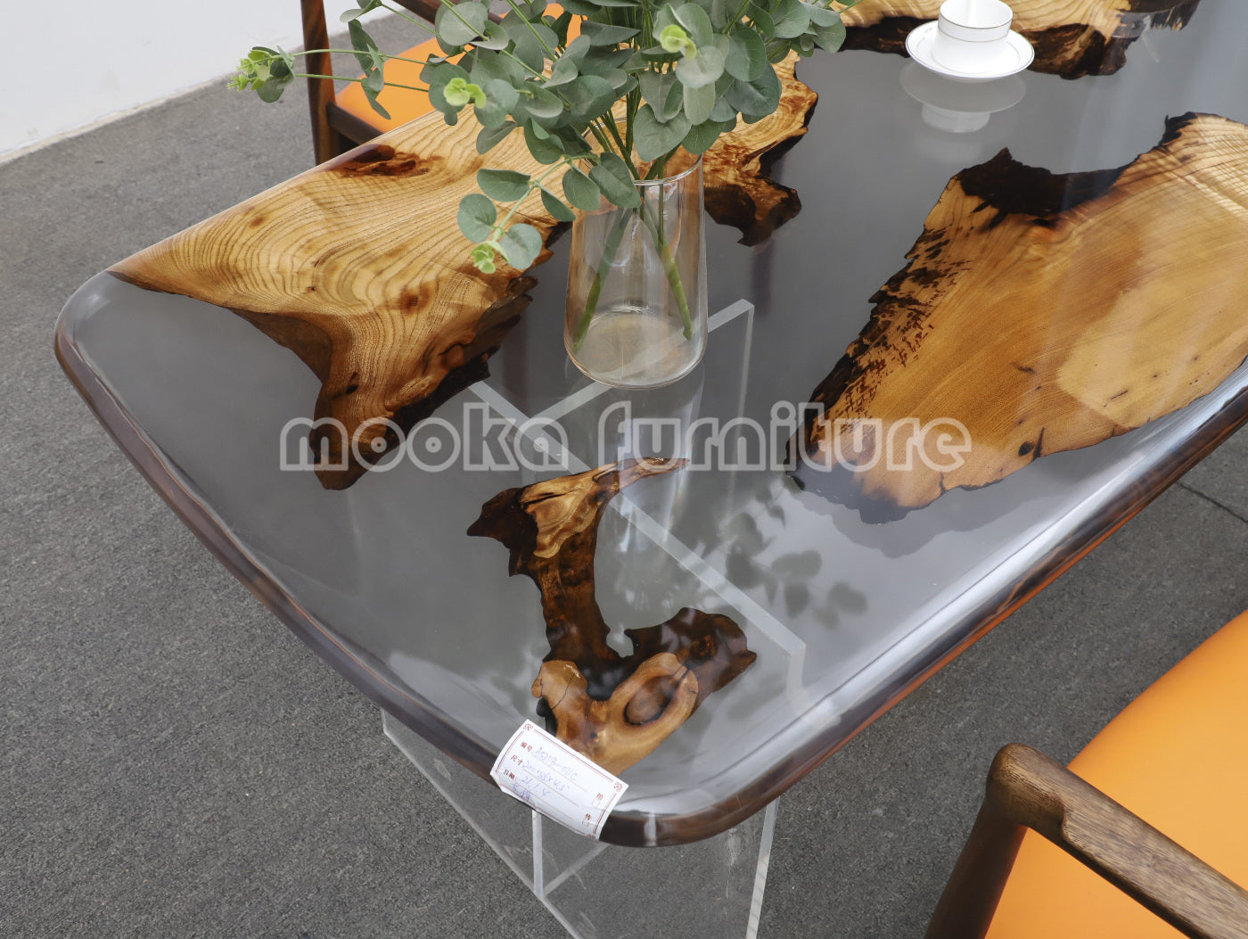 Resin Wood Dining Table - MOOKAFURNITURE