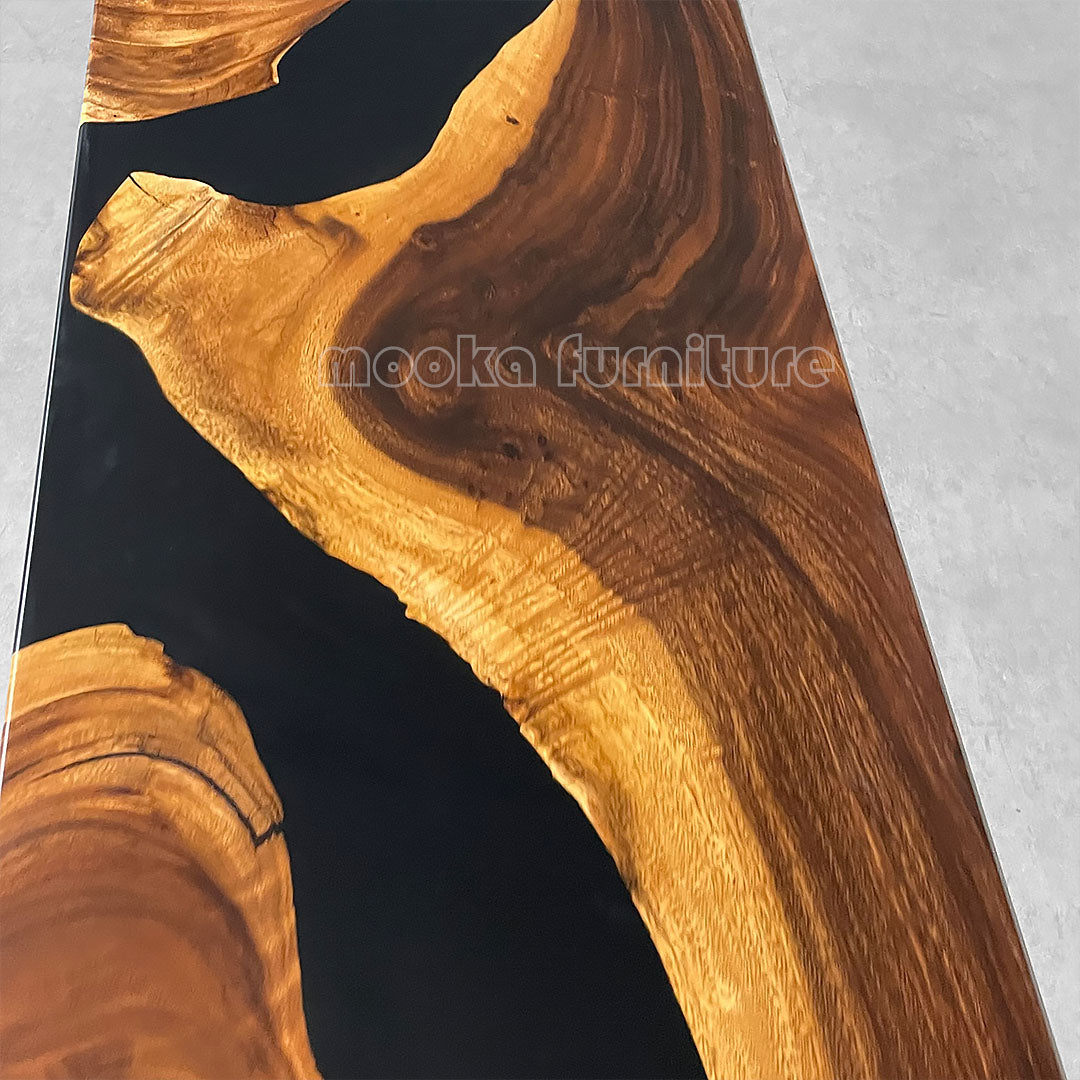 Resin Wood Dining Table - MOOKAFURNITURE