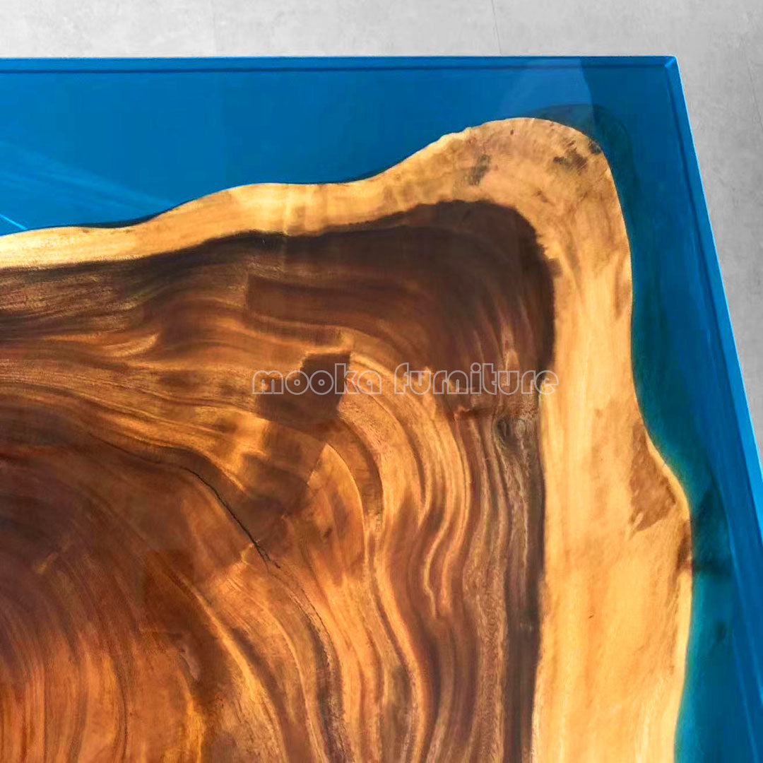 Resin Wood Dining Table - MOOKAFURNITURE