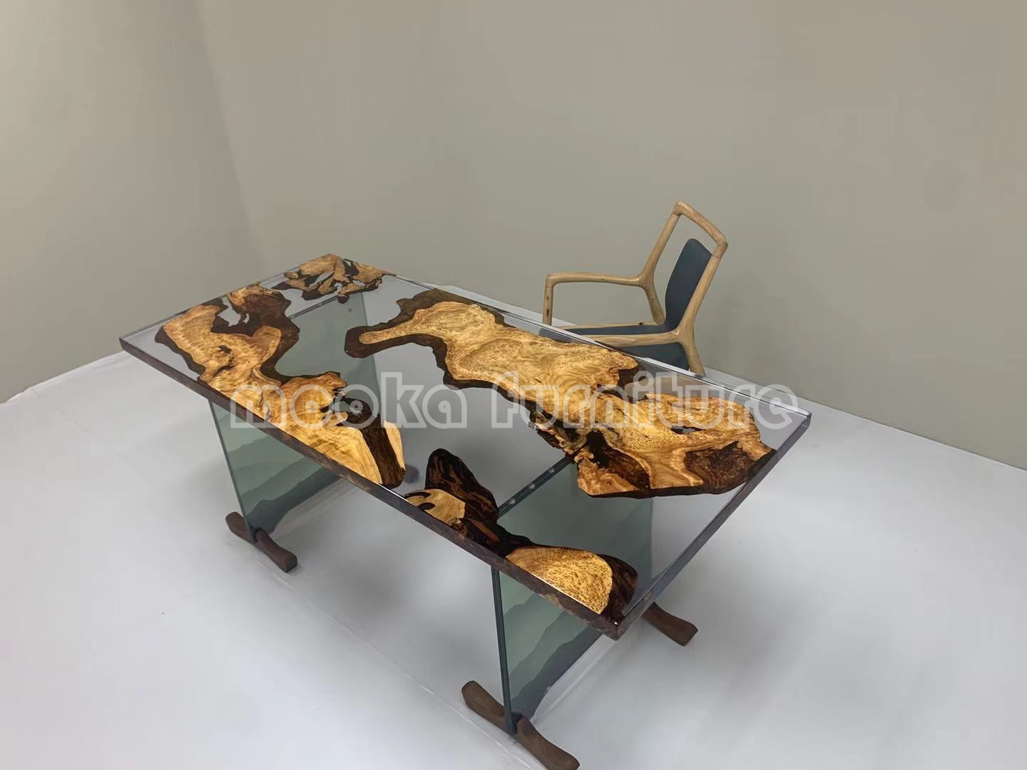 Resin Wood Dining Table - MOOKAFURNITURE