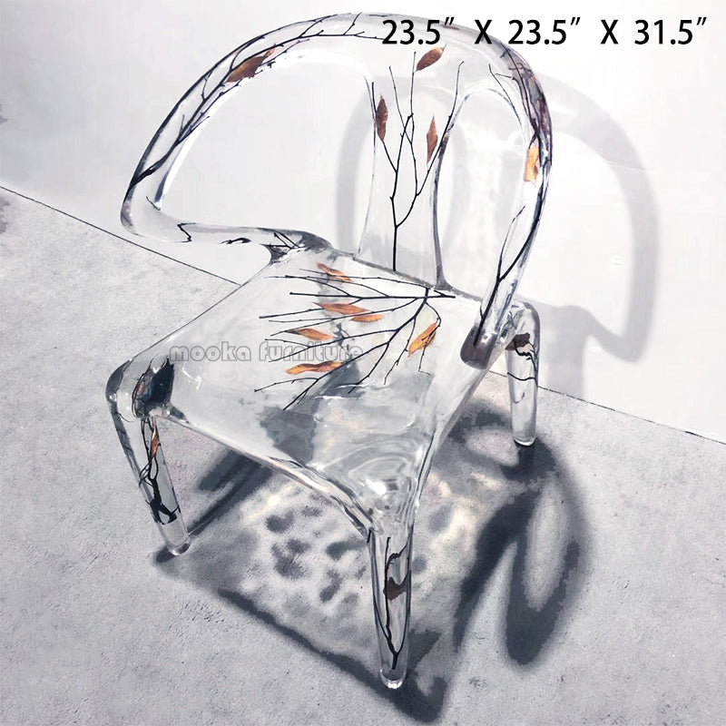 Resin Crystal Dining Chair - MOOKAFURNITURE