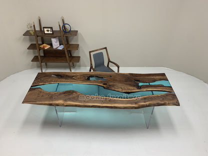 Resin Wood Dining Table - MOOKAFURNITURE