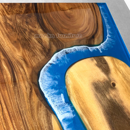 Resin Wood Dining Table - MOOKAFURNITURE