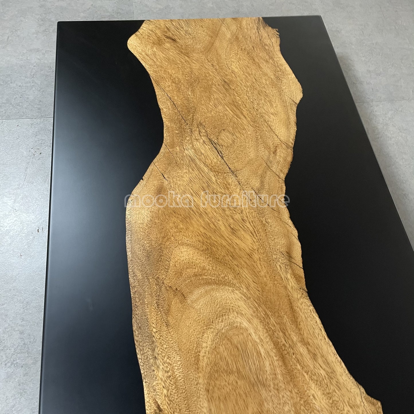 Resin Wood Dining Table - MOOKAFURNITURE