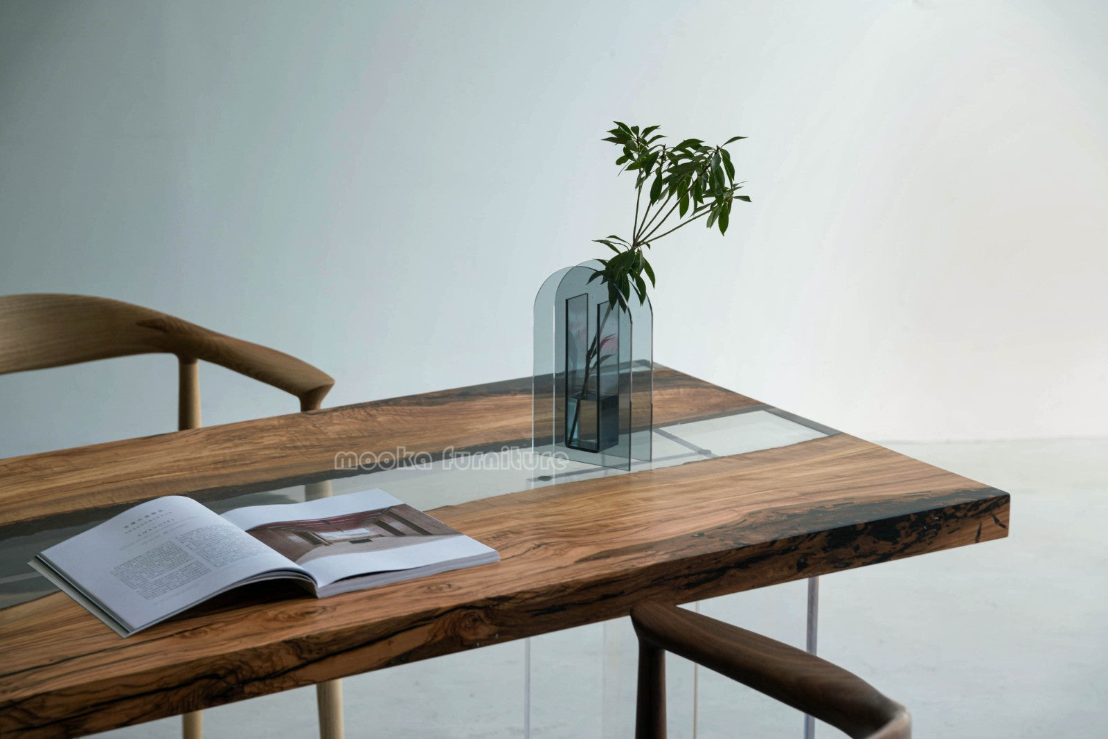 Resin Wood Dining Table - MOOKAFURNITURE