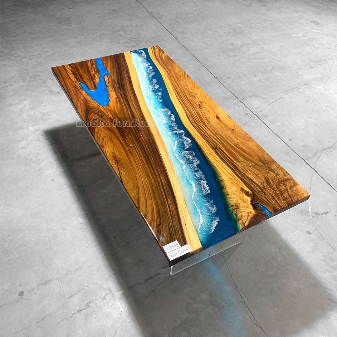 Resin Wood Dining Table - MOOKAFURNITURE