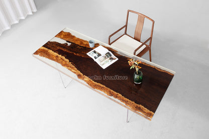 Resin Wood Dining Table - MOOKAFURNITURE