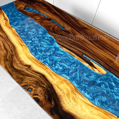 Resin Wood Dining Table - MOOKAFURNITURE