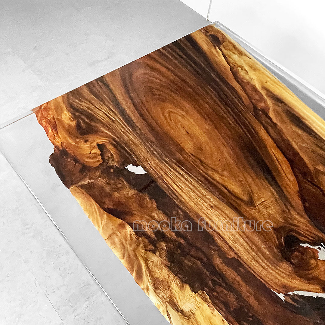 Resin Wood Dining Table - MOOKAFURNITURE