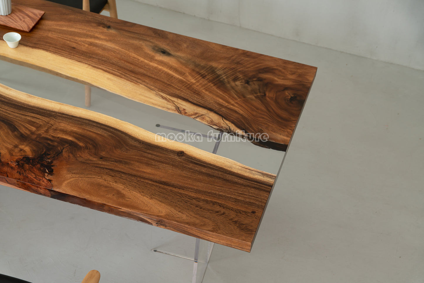 Resin Wood Dining Table - MOOKAFURNITURE