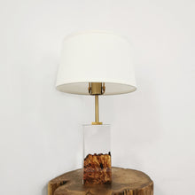 Load image into Gallery viewer, RESIN MAPLE BURL WOOD TABLE LAMP - MOOKAFURNITURE