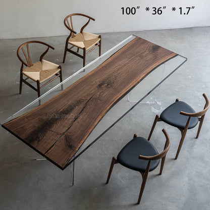 Resin Wood Dining Table - MOOKAFURNITURE