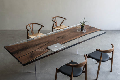 Resin Wood Dining Table - MOOKAFURNITURE