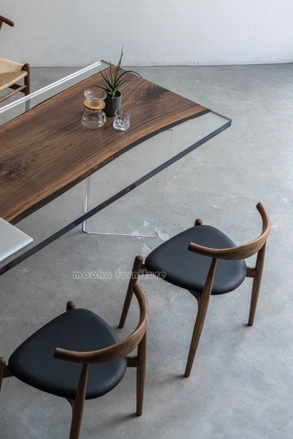 Resin Wood Dining Table - MOOKAFURNITURE