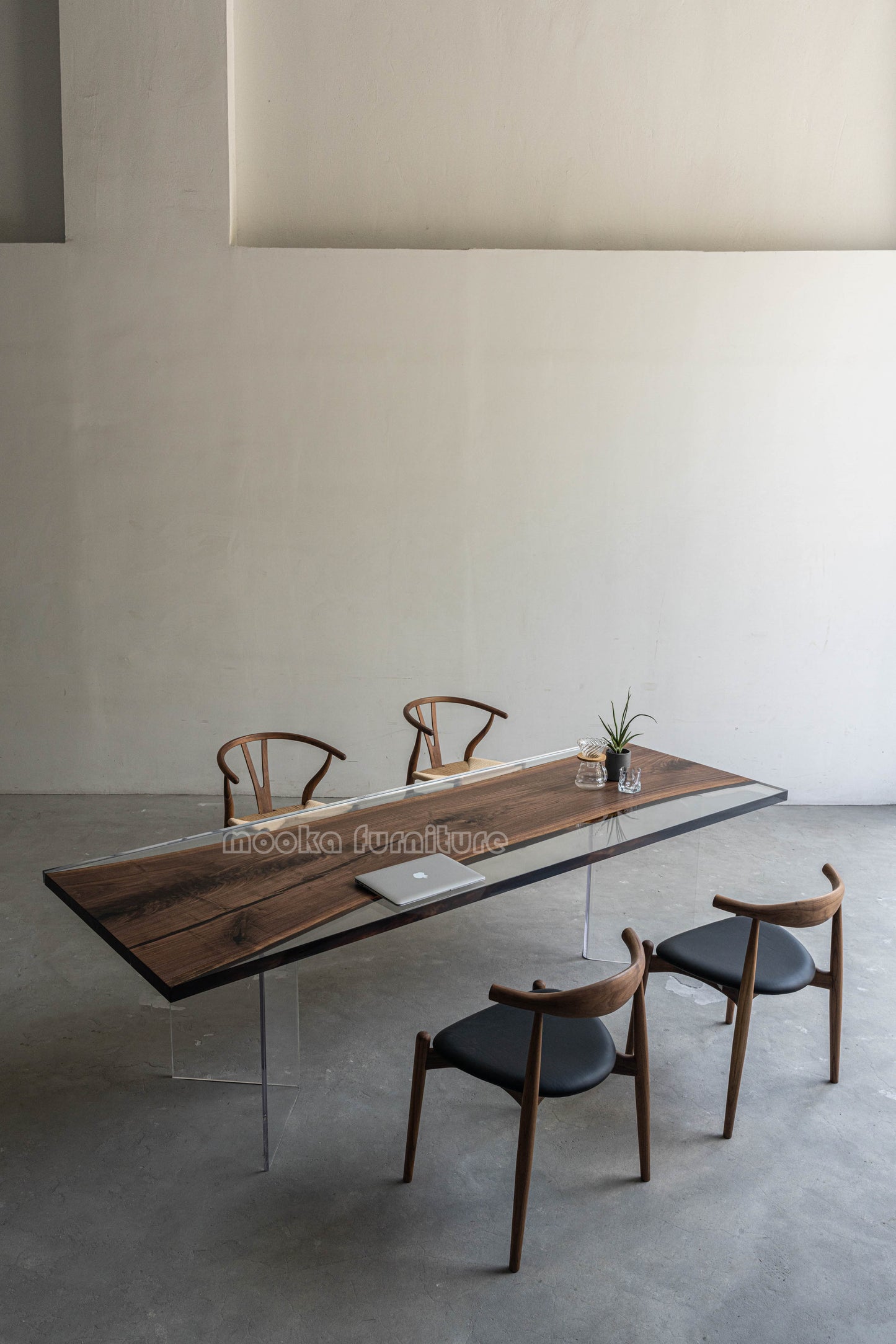 Resin Wood Dining Table - MOOKAFURNITURE