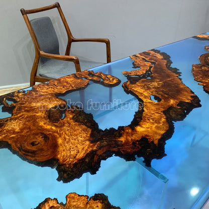 Resin Wood Dining Table - MOOKAFURNITURE