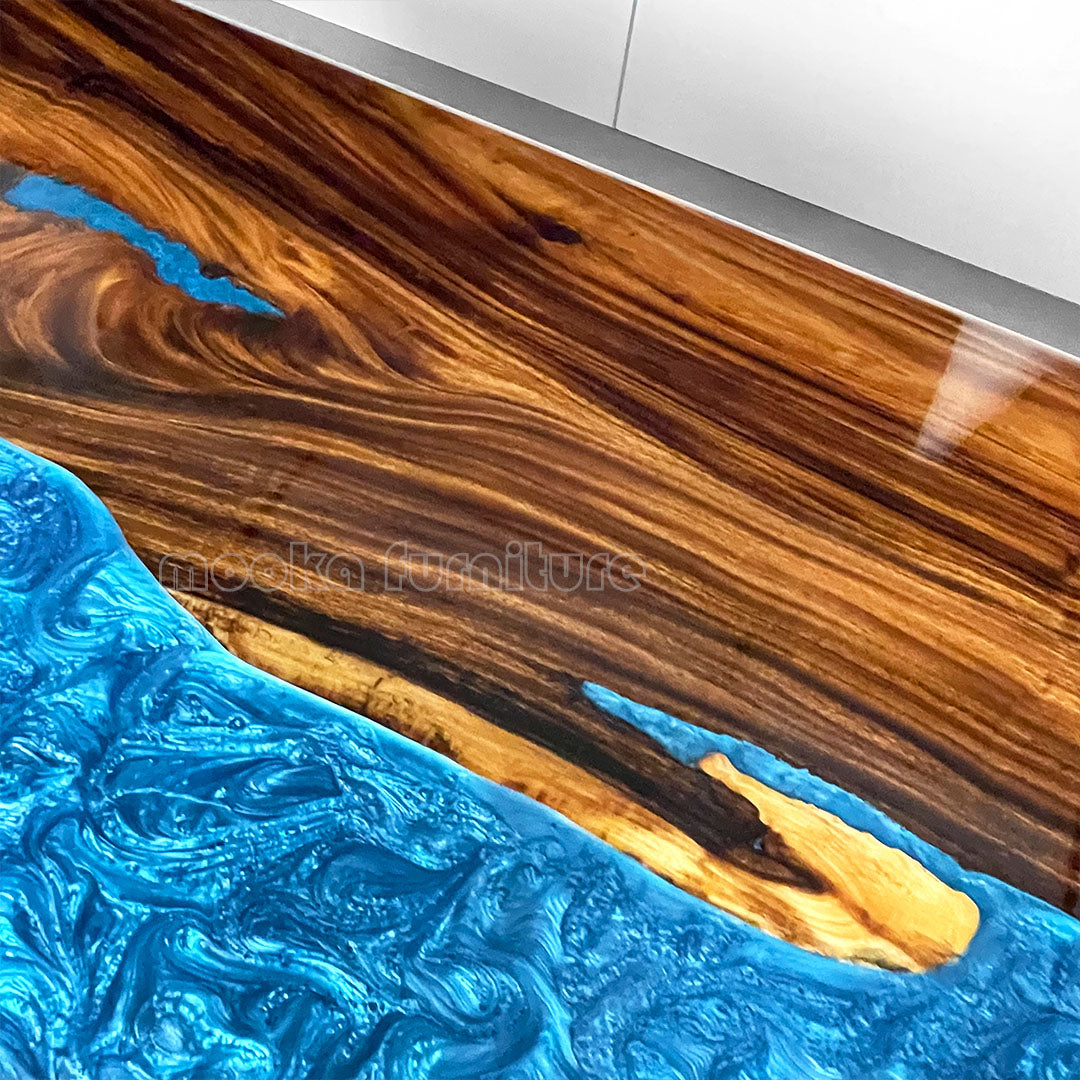 Resin Wood Dining Table - MOOKAFURNITURE