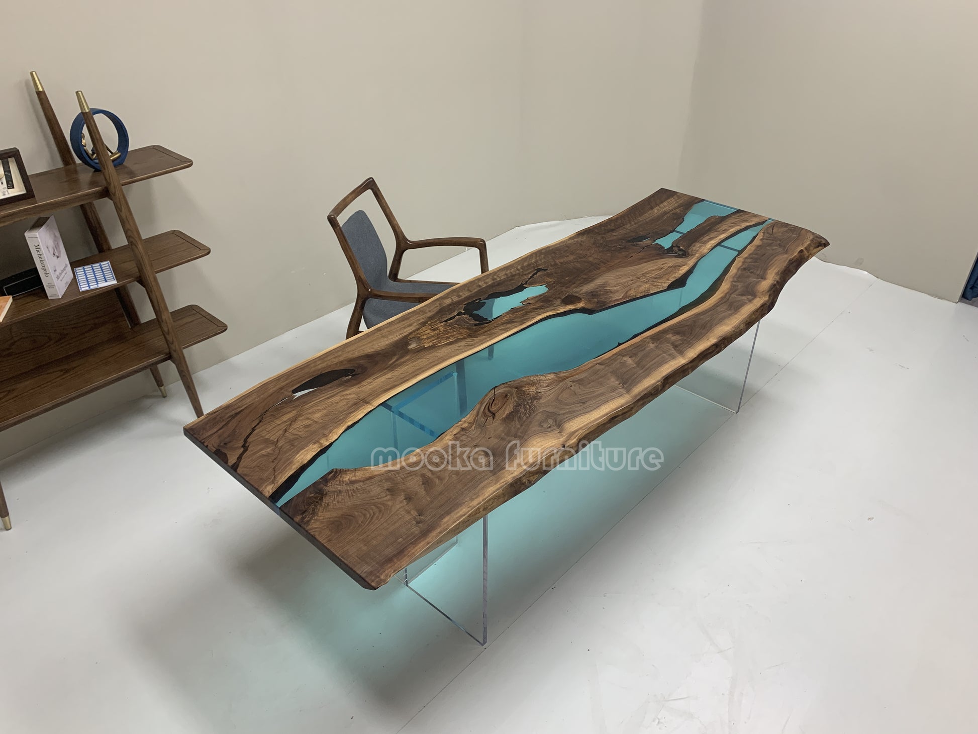 Resin Wood Dining Table - MOOKAFURNITURE