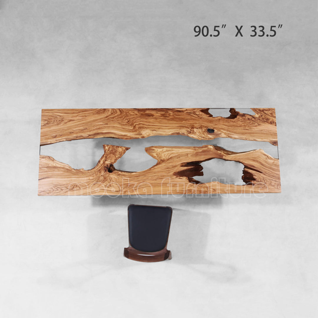 Resin Wood Dining Table - MOOKAFURNITURE