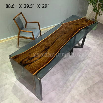 Resin Wood Dining Table - MOOKAFURNITURE