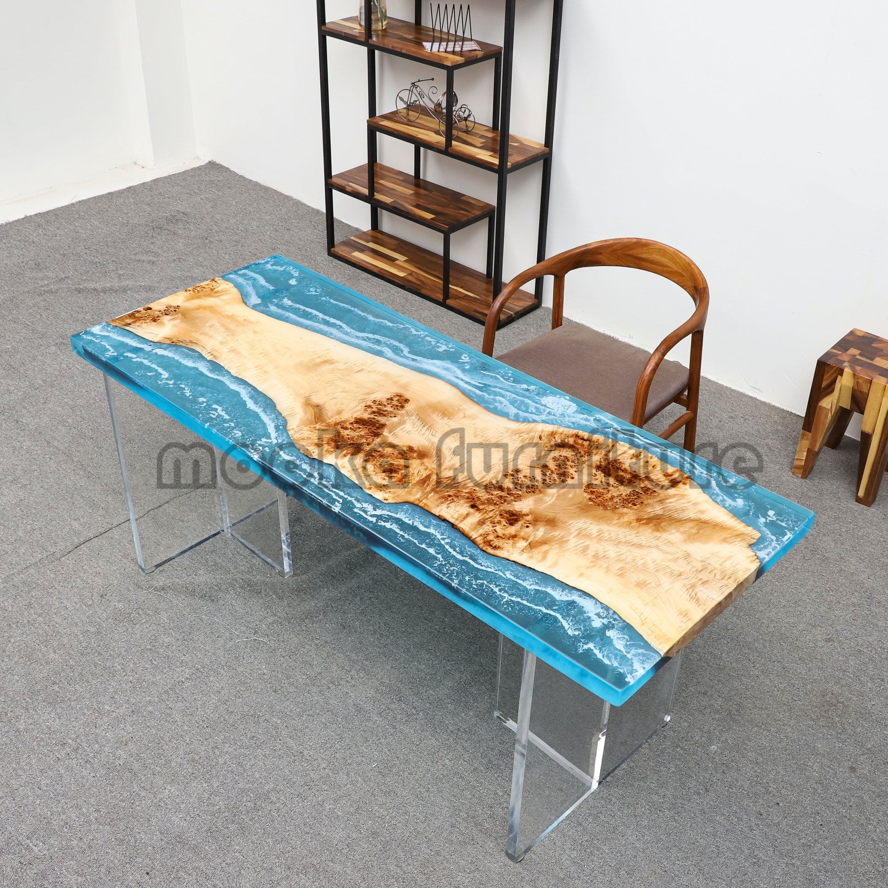 Resin Wood Table - MOOKAFURNITURE