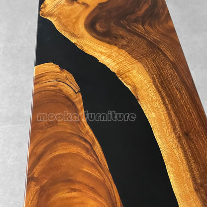 Resin Wood Dining Table - MOOKAFURNITURE