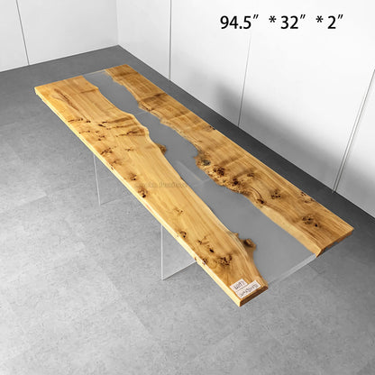 Resin Wood Dining Table - MOOKAFURNITURE