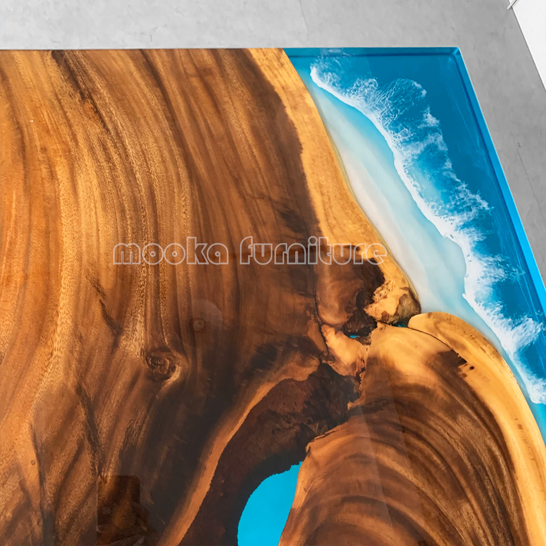 Resin Wood Dining Table - MOOKAFURNITURE