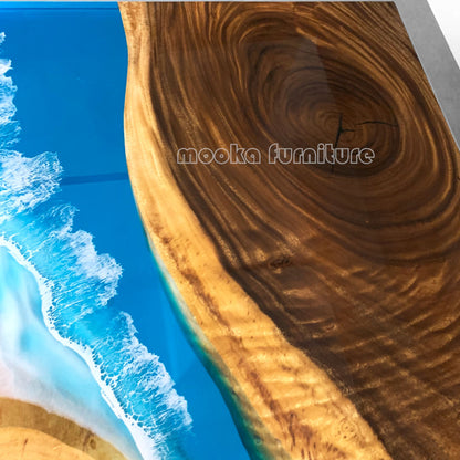 Resin Wood Dining Table - MOOKAFURNITURE