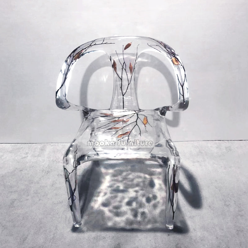 Resin Crystal Dining Chair - MOOKAFURNITURE