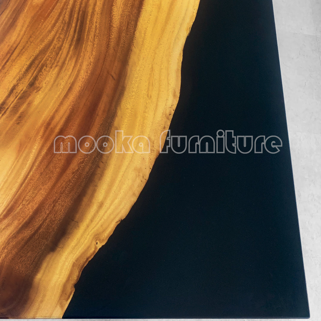 Resin Wood Dining Table - MOOKAFURNITURE