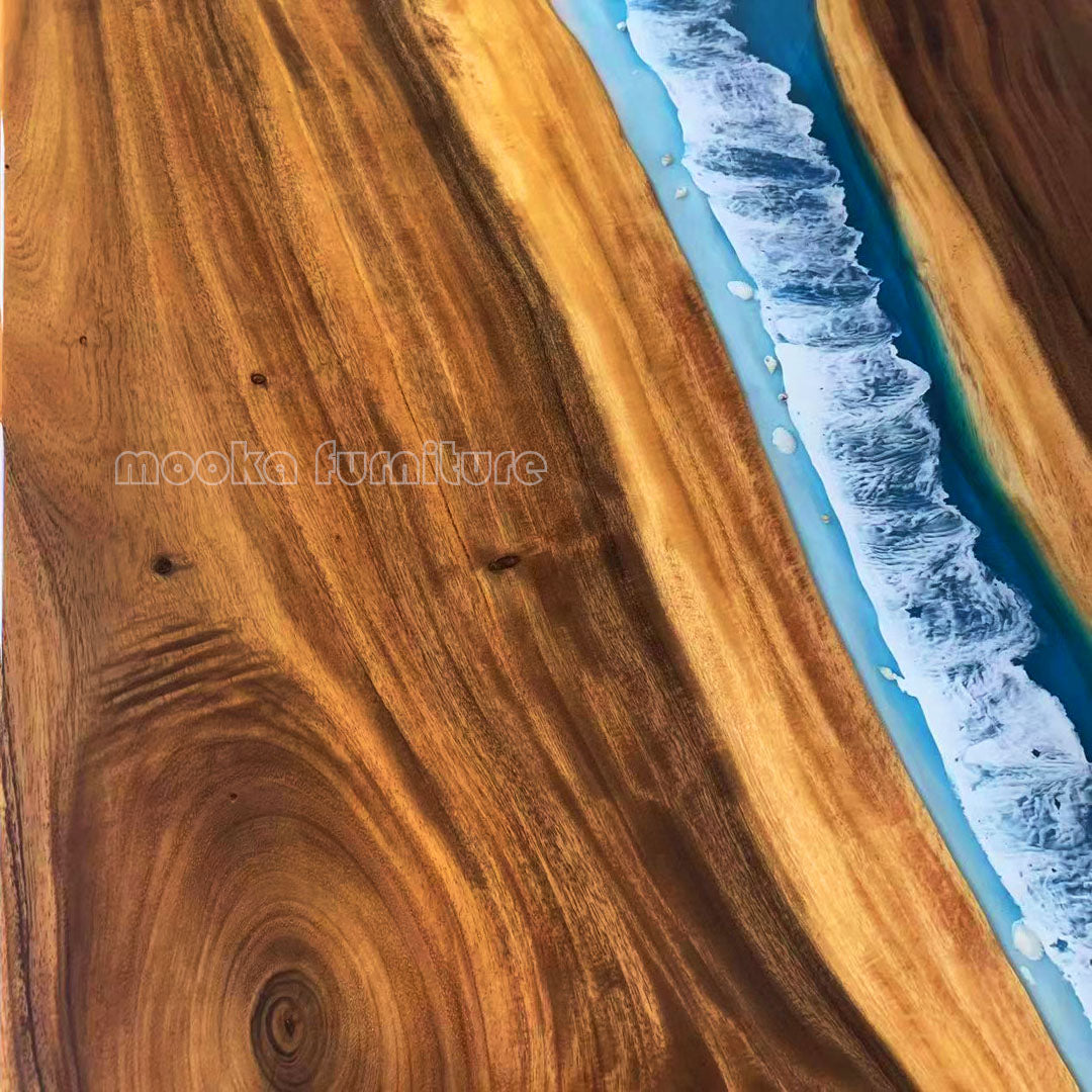 Resin Wood Dining Table - MOOKAFURNITURE