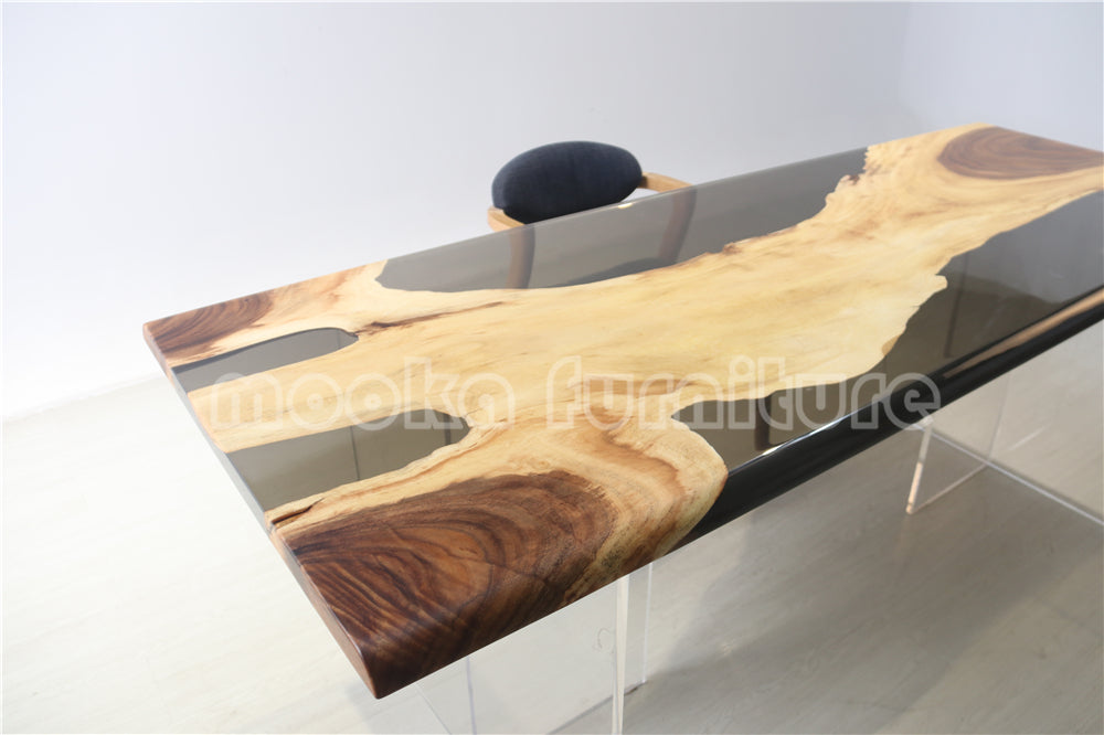 Resin Wood Dining Table - MOOKAFURNITURE