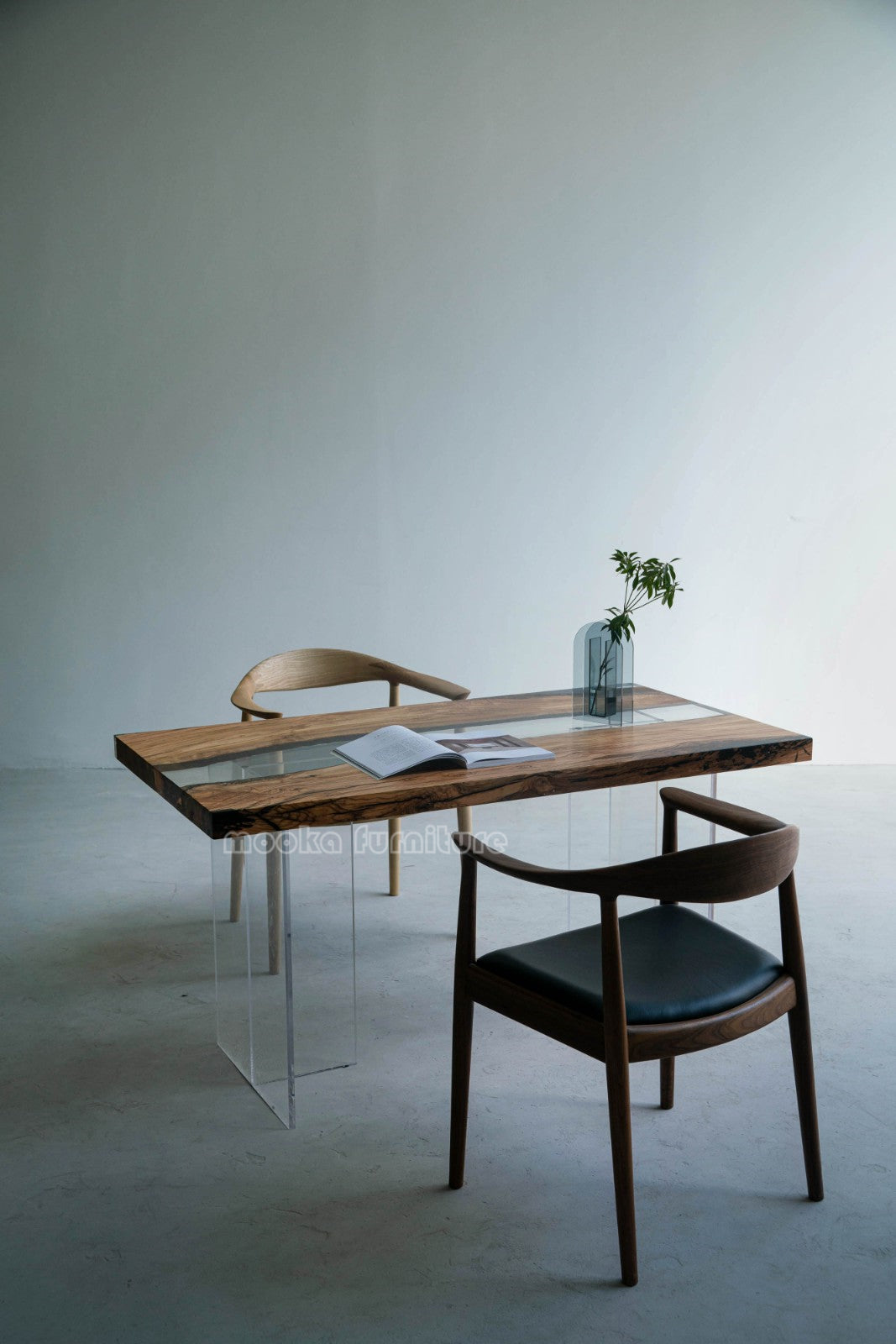 Resin Wood Dining Table - MOOKAFURNITURE