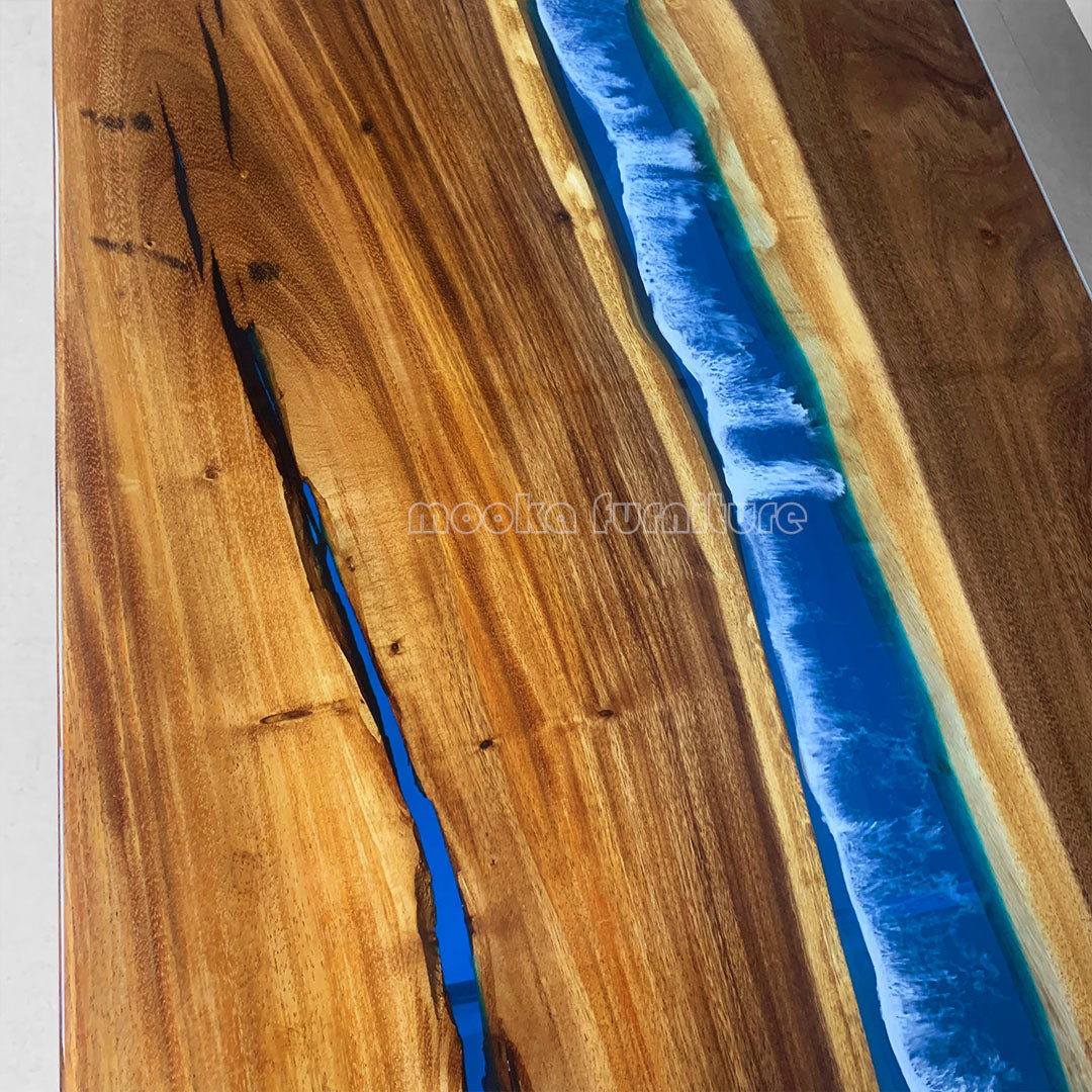 Resin Wood Dining Table - MOOKAFURNITURE