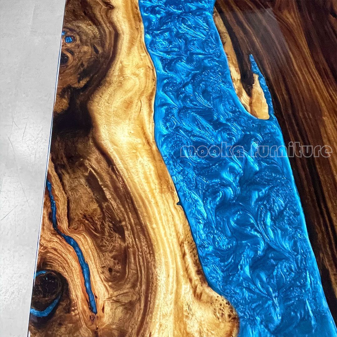 Resin Wood Dining Table - MOOKAFURNITURE