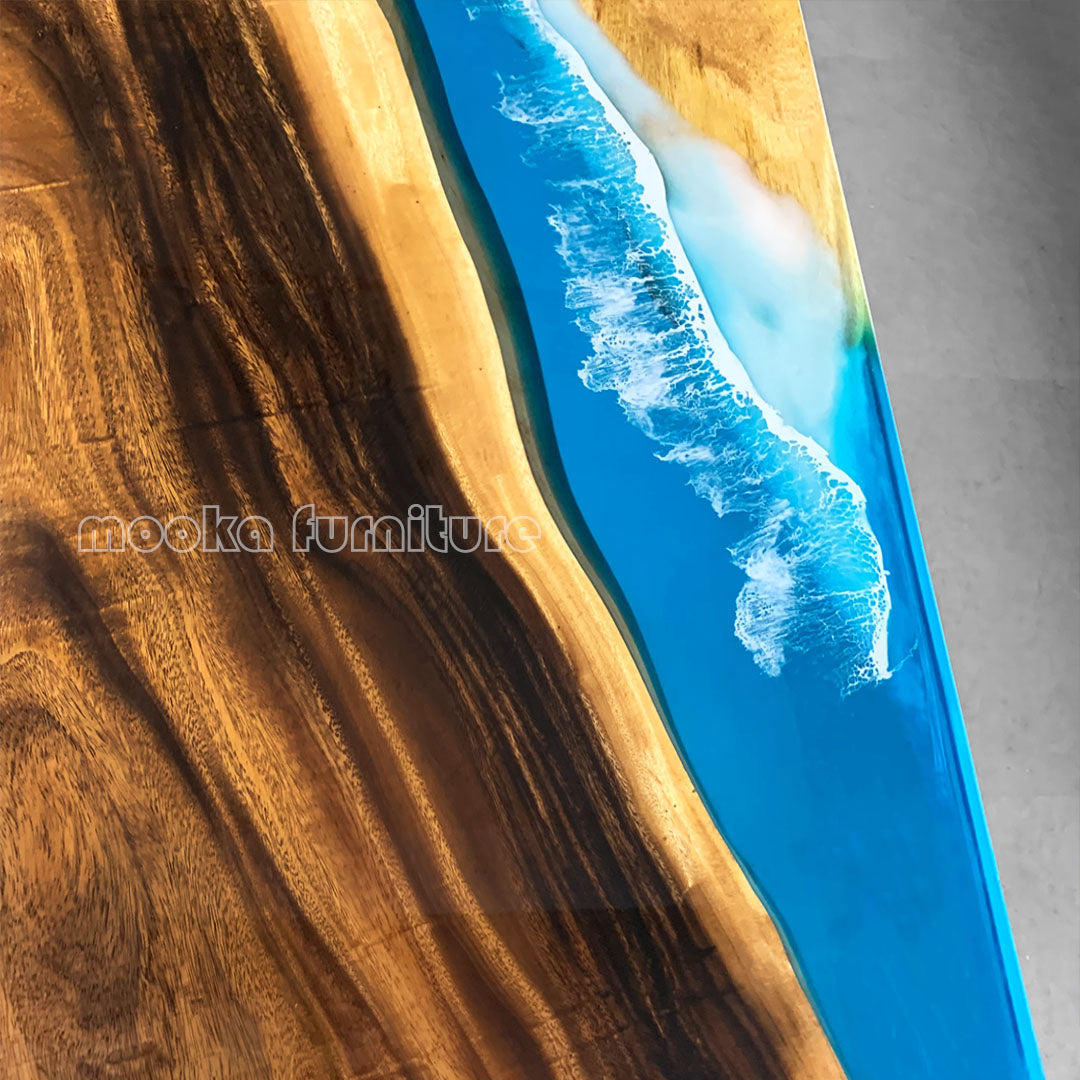 Resin Wood Dining Table - MOOKAFURNITURE