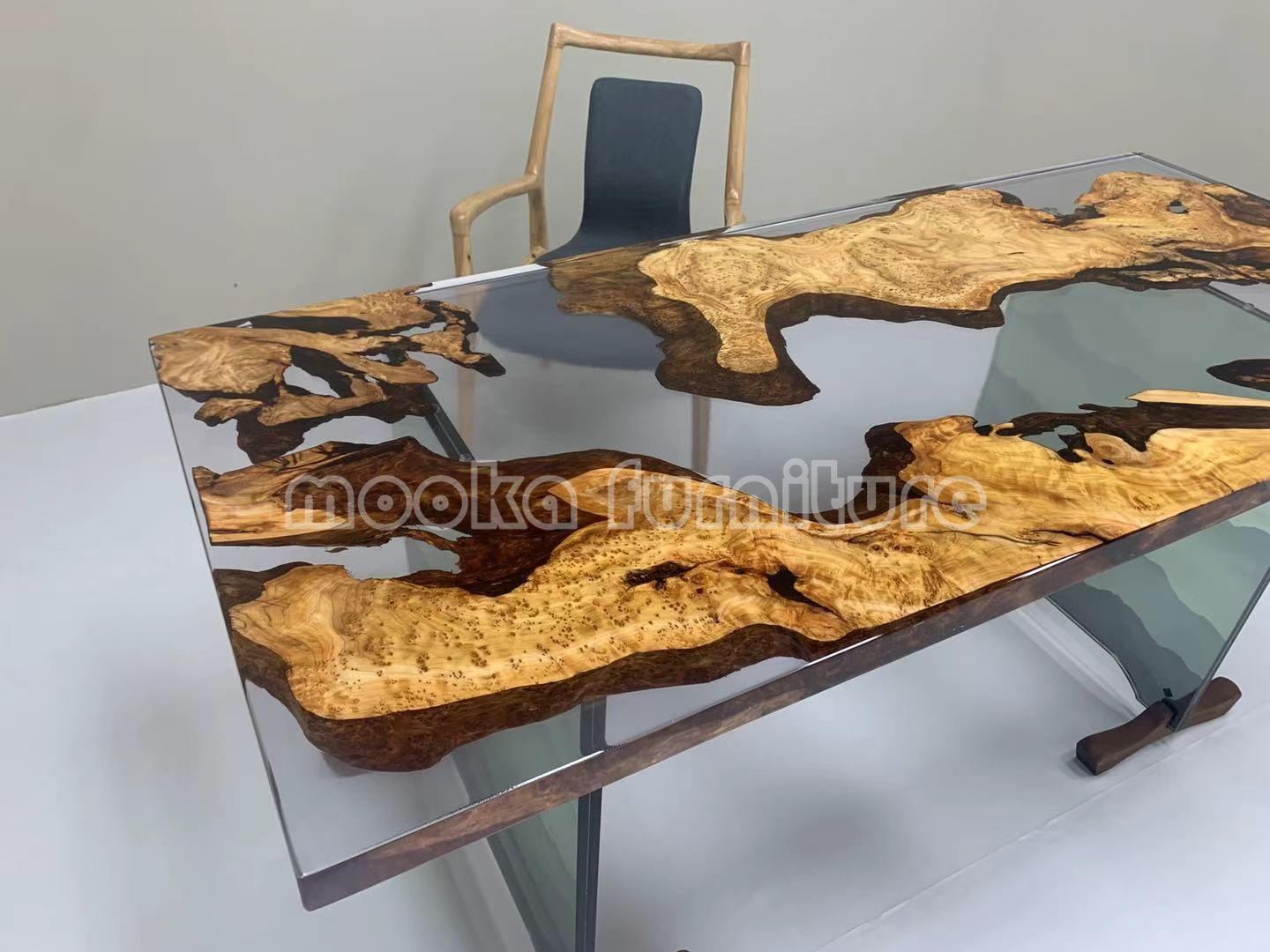 Resin Wood Dining Table - MOOKAFURNITURE