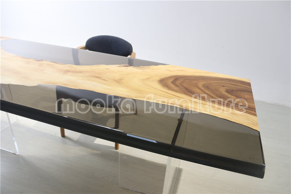 Resin Wood Dining Table - MOOKAFURNITURE