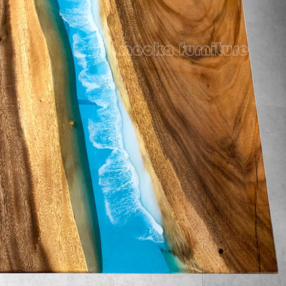 Resin Wood Dining Table - MOOKAFURNITURE