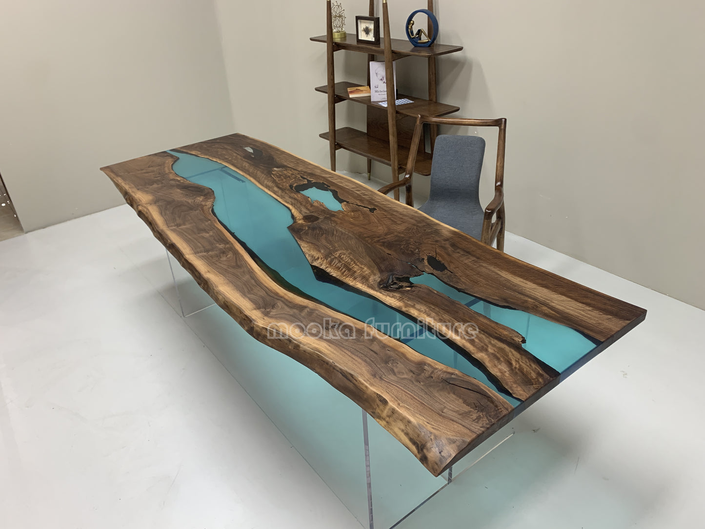 Resin Wood Dining Table - MOOKAFURNITURE